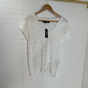 NEW White House Black Market Block Trail Foil White Small